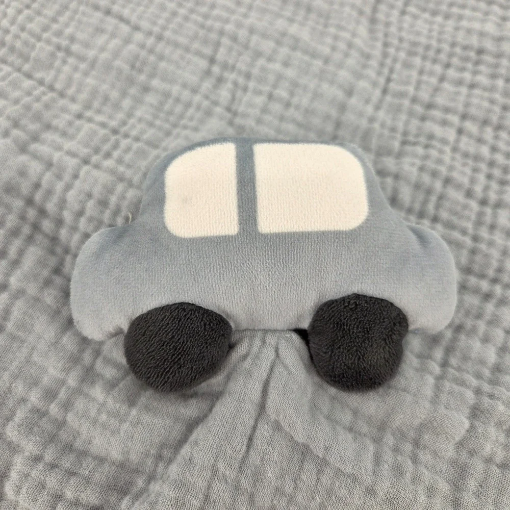 HM Home Baby Car Security Blanket Blue Cotton Muslin Lovey Snuggle Toy 15x15